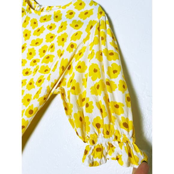 Faithfull the Brand Women's Florence Mini Dress Constance Floral Print Marigold - Picture 7 of 9